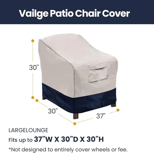 Vista 2 de Vailge Fundas para sillas de patio, fundas para asiento profundo de salón, resistentes e impermeables, fundas para muebles de patio al aire libre