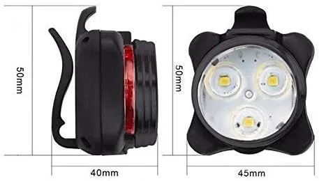 Vista 2 de JEORGE Juego de luces de bicicleta, recargable por USB, luz de bicicleta súper brillante, luces de bicicleta delantera y trasera, faros