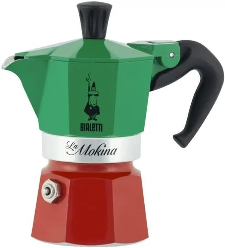 Vista 19 de Bialetti - Moka Express: Cafetera icónica de espresso para estufa, prepara auténtico café italiano, cafetera moka de 6 tazas (6 oz), aluminio, rojo