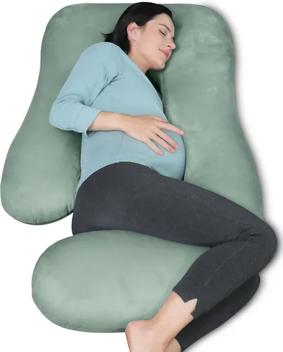 Vista 18 de MOON PARK - Almohadas de embarazo y maternidad de cuerpo completo para dormir, en forma de U y con funda extraíble; soporte para espalda, piernas