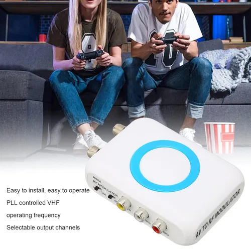 Vista 3 de Modulador RF M65A NTSC Convertidor coaxial para Fire Stick PS3 DVD VCR - Demodulador VHF con cable de salida AV para TV Box