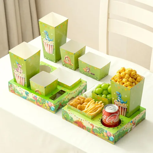 Vista 10 de Baffect Bandejas de aperitivos de noche de película 100 piezas Incluyen 20 bandejas de noche de película, 20 cajas de palomitas de maíz, 20