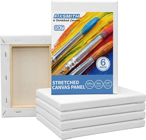 Vista 38 de FIXSMITH Lienzo blanco estirado de 12 x 16 pulgadas, paquete a granel de 8, imprimado, 100 % algodón, perfil de 5/8 pulgadas, paquete de gran valor