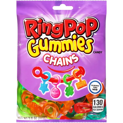 Vista 5 de Ring Pop Anillos de gomitas – 16 paquetes individuales surtidos de sabores de caramelo de gomitas (bolsa de 1.7 onzas) – Caramelos divertidos
