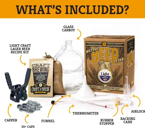 Vista 3 de Craft a Brew - Kit de elaboración de cerveza de lujo - Light Lager - Para elaboración casera - Suministros para hacer cerveza - Incluye kit