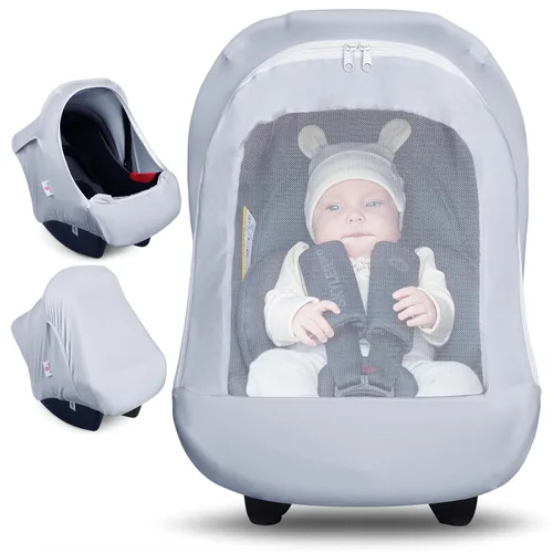Vista 8 de Metplus Toldo 2 en 1 para Asiento de Automóvil de Bebé, Parasol de Privacidad Multiuso, Protege la Seguridad del Bebé con Estilo, Fundas