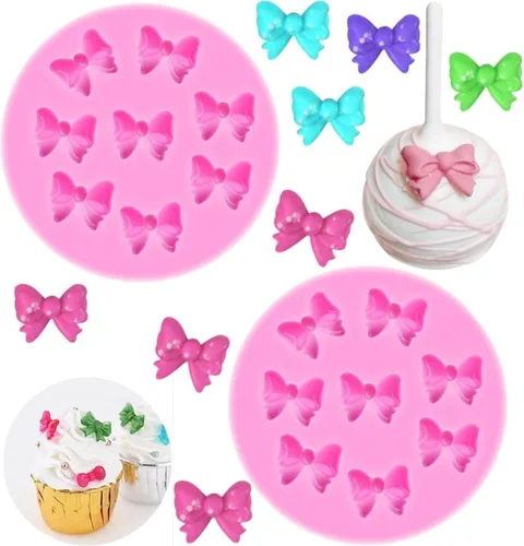 Vista 5 de Mini lazos de silicona para fondant, dulces de azúcar, pastel, arco, manualidades, decoración de pasteles
