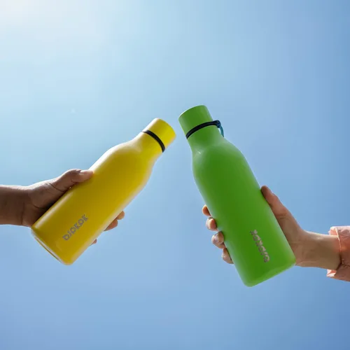 Vista 79 de BJPKPK Botellas de agua aisladas, botella de agua de metal de acero inoxidable de 12 onzas con correa, sin BPA a prueba de fugas, jarras, tazas