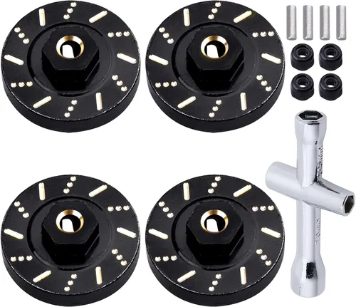 Espaciadores de rueda extendidos de latón, pesos de rueda de 0.276 in hexagonales para piezas de actualización de orugas Axial SCX24 1/24 RC
