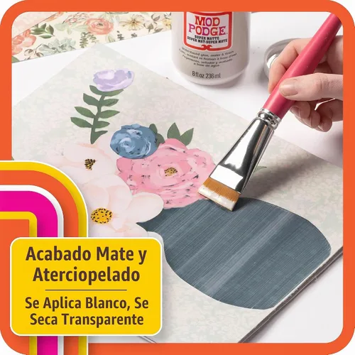 Vista 4 de Mod Podge Super Matte, pegamento todo en uno, sellador y acabado premium, 8 onzas líquidas, CS27596