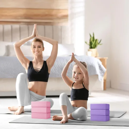 Vista 6 de Meooeck Paquete de 30 bloques de yoga a granel de espuma Eva, 9 x 6 x 3 pulgadas, espuma de ladrillo de ejercicio de alta densidad, suave