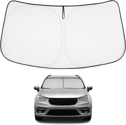 Vista 257 de Proadsy Parasol para parabrisas Rivian R1S 2022-2025 2026 de 4 capas plegable, protector de parasol frontal que bloquea los rayos UV, mantiene