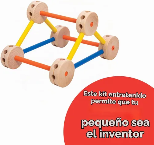 Vista 7 de Schylling MKT Super Makit - Juguete clásico de construcción de madera, más de 3 años, 70 piezas (1 EA)