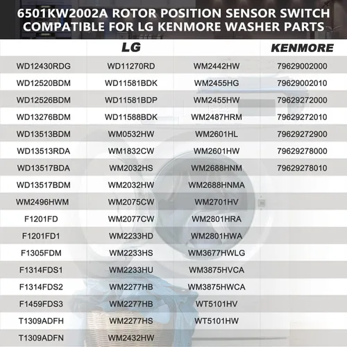 Vista 7 de WISINY 6501KW2002B 6501KW2002A Sensor de Posición del Rotor de Lavadora para Sensor Hall de LG Soluciona el Código de Error LE Compatible