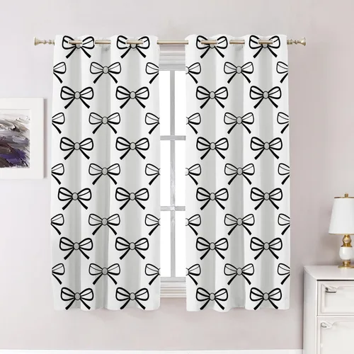 Vista 110 de Cortinas opacas de mármol abstracto blanco y gris para ventanas, cenefas opacas de poliéster multicapa para cocina, paquete de 2 unidades, 26 x 24