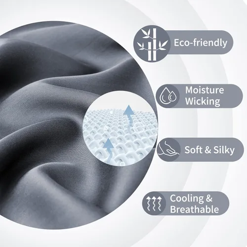 Vista 2 de Fittia Funda de almohada corporal de 20 x 54 pulgadas, funda de almohada corporal suave y sedosa con cierre de sobre, funda de almohada refrescante