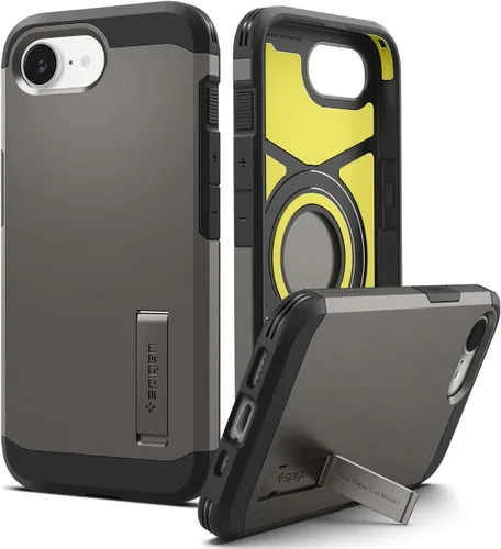 Vista 9 de Spigen Funda Tough Armor MagFit diseñada para iPhone 15 Pro Max (2023) [Kickstand] [Protección de grado militar] Compatible con MagSafe - Pizarra