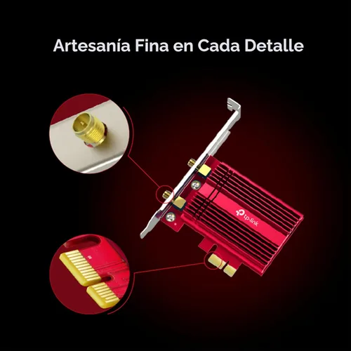 Vista 5 de TP-Link Tarjeta WiFi 6 AX3000 PCIe WiFi (Archer TX3000E), hasta 2400 Mbps, Bluetooth 5.3, 802.11AX Adaptador inalámbrico de doble banda con MU-MIMO