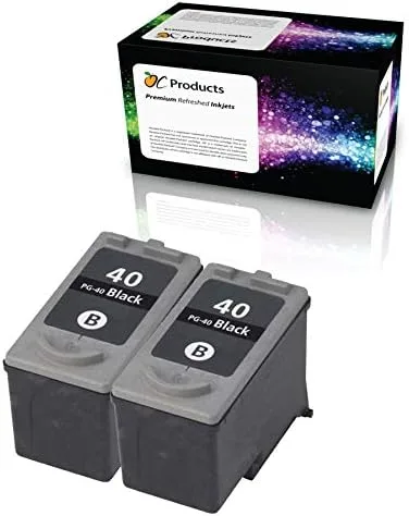 Cartucho de tinta remanufacturado de repuesto para Canon PG-40 para impresoras Canon iP1800 MX310 MX300 MP470 MP460 MP210 MP190 (2 negro)