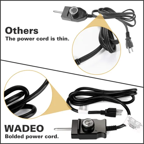 Vista 5 de WADEO Elemento calefactor de 1500 vatios compatible con ahumador eléctrico Masterbuilt y parrilla, controlador de cable de termostato ajustable