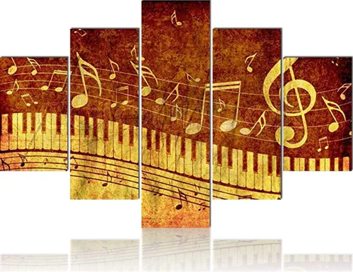 Vista 90 de Tumovo Music - 5 piezas pintura sobre lienzo