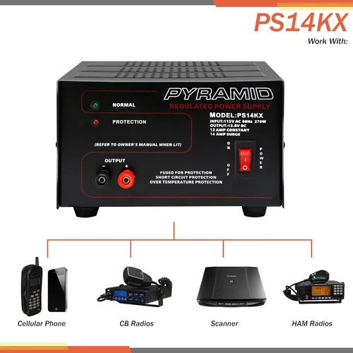 Vista 4 de Pyramid Fuente de alimentación de banco compacto universal, 12 amperios regulado lineal de laboratorio doméstico convertidor de CA a CC de 12 V