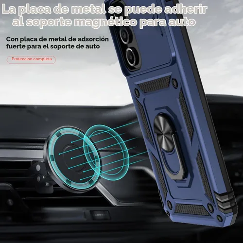 Vista 3 de Funda para Samsung Galaxy A16 5G con cubierta para lente de cámara, protector de pantalla HD, doble capa de grado militar, probada contra caídas