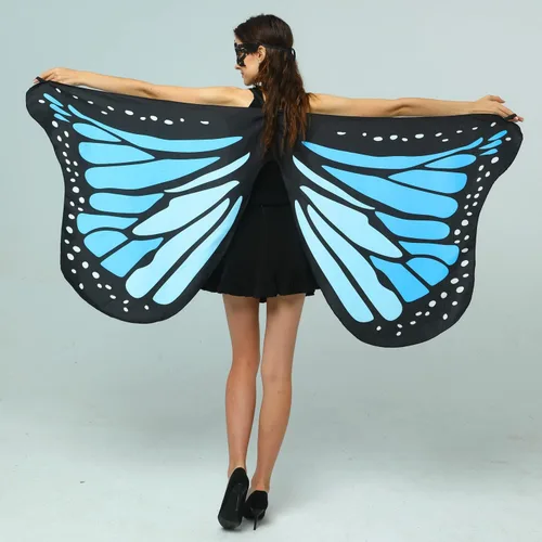 Vista 5 de Alas de mariposa para adultos, para mujer, accesorio de disfraz de fiesta de Halloween, 3 piezas