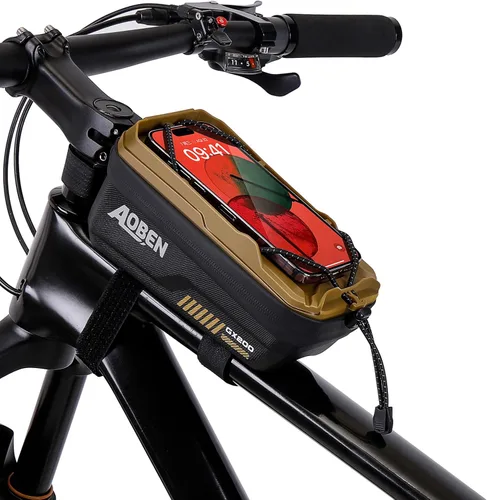 Vista 9 de Aoben Bolsa de Marco Frontal para Teléfono de Bicicleta para Bicicleta de Montaña, Bicicleta de Carretera, Carcasa Rígida de EVA Soporte de Teléfono