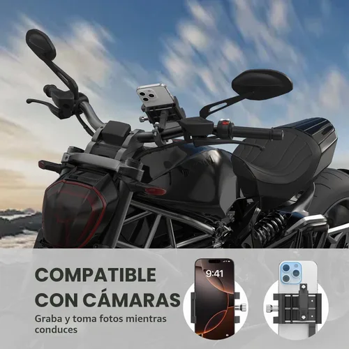 Vista 4 de Soporte universal de teléfono de aluminio para bicicleta, soporte universal para teléfono celular para todos los teléfonos de 4 a 7 pulgadas