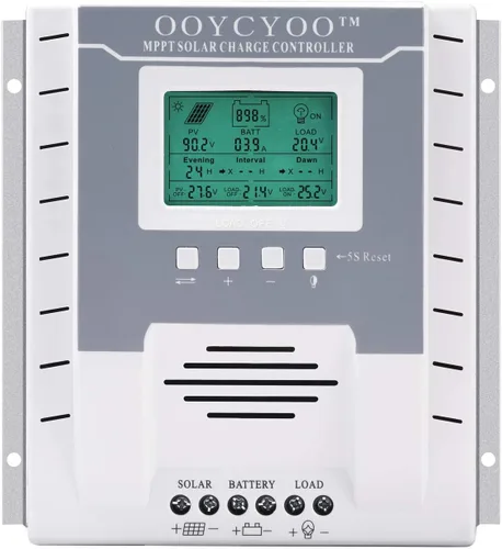 controlador de carga MPPT 40 amperios 12V/24V Auto, regulador de carga de panel solar 40A con pantalla LCD retroiluminada máxima 100V para batería