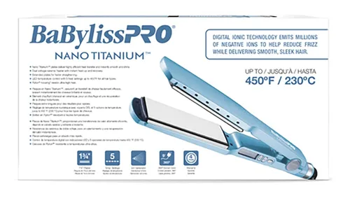 Vista 7 de BabylissPRO Enderezadora iónica Titanium nano del pelo, plancha plana profesional para todo tipo de cabello