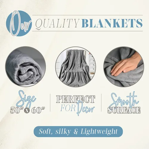 Vista 2 de Elegant Comfort Manta ligera estampada para sofá - Para todas las estaciones, ultra suave, acogedora y mullida - Mantas decorativas para sofá, Gracey