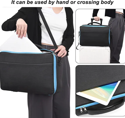 Vista 4 de Goshyda Funda para proyector, bolsa de transporte de viaje con correa de hombro ajustable para Vivitek, para Optoma