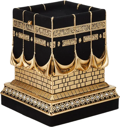 Vista 2 de Inicio Decoración de mesa Kaba Réplica Modelo Showpiece Bookend Eid Gift (grande, dorado)