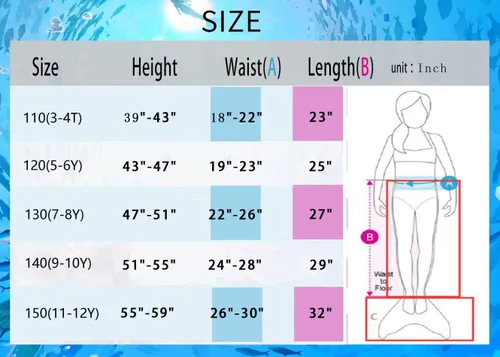 Vista 7 de Traje de baño de princesa con cola de sirena para nadar, traje de baño de 6 piezas, Rosado