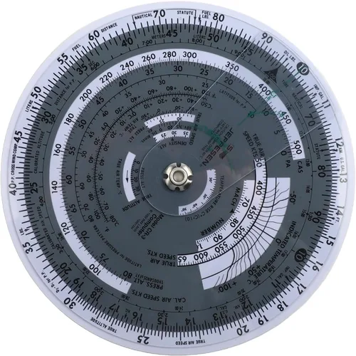 Ordenador de vuelo circular E6B-R para estudiantes de aviación, regla de diapositiva plástica con escalas de navegación en relieve, realiza