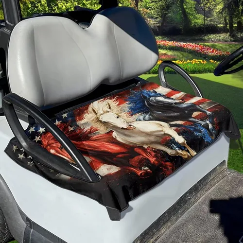 Vista 46 de Yewattles Funda de asiento de carrito de golf, toalla portátil para asiento de coche, ajuste universal, carrito de golf de 2 asientos