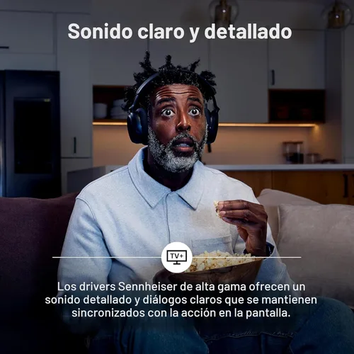 Vista 2 de Sennheiser Auriculares RS 255 para TV - Paquete de auriculares Bluetooth y transmisor - Auriculares inalámbricos de baja latencia con sonido