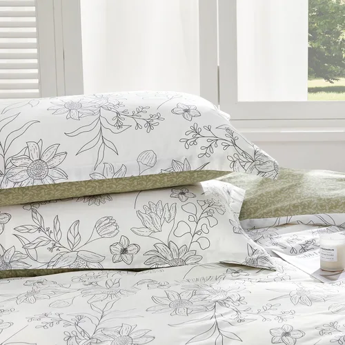 Vista 236 de SAPHREAS Juego de funda de edredón de algodón, tamaño King, a cuadros color gris oscuro y gris, geométrico, 3 piezas, 1 funda de edredón y 2 fundas