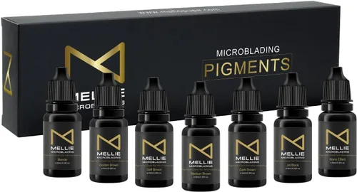 M - Juego de tintas Microblading - 7 pigmentos de grado médico - Tinta de maquillaje permanente profesional para cejas