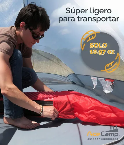 Vista 6 de AceCamp Colchoneta de dormir portátil de espuma, acordeón de longitud completa para acampar y senderismo, ligera, suave y compacta cojín para saco