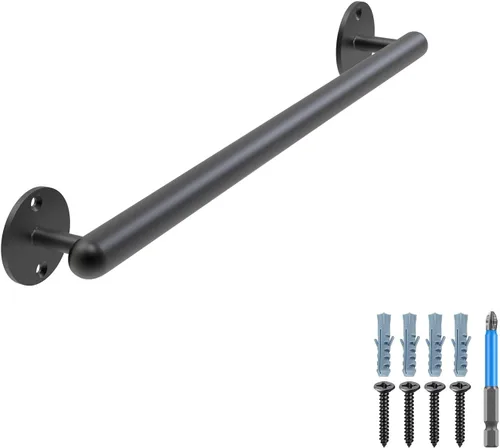 Dolibest Pasamanos de metal para montaje en pared de 19 pulgadas, pasamanos de escalera, mango de seguridad antideslizante, asa de agarre de