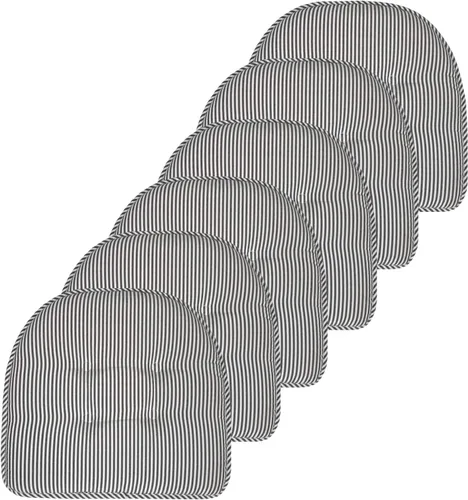 Vista 34 de Sweet Home Collection - Cojín de asiento de espuma viscoelástica y respaldo de caucho antideslizante con capitoné para silla, cojín en U, 17x16 Gris