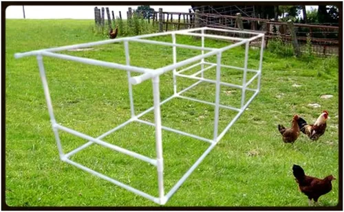 Accesorios de PVC para gallinero con tapa plana de 3 x 9 pies, compatible con tubos de PVC de 1-1/4 pulgadas de horario 40