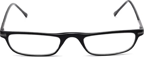 Vista 2 de The Posh Reader - Lentes de lectura, marco rectangular de metal con bisagra de resorte para hombres y mujeres + 1.00 color negro