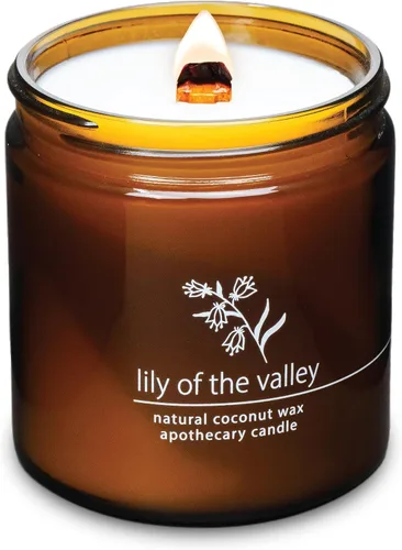 Vista 10 de Vela de mecha de madera agrietada Hemlock Park hecha a mano con cera de coco natural (grande de 16 oz, ámbar)