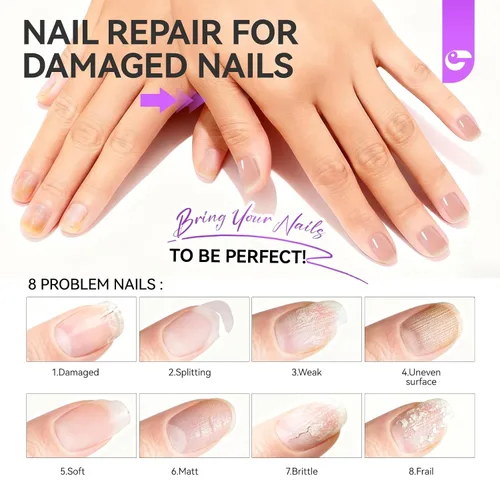 Vista 2 de Fortalecedor de uñas y crecimiento para uñas dañadas: rosa nude, endurecedor de uñas de proteína de 0.5 fl oz, extra fuerte y crecimiento para uñas