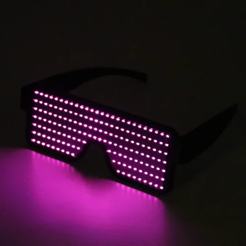 Vista 4 de WOWSUN Gafas LED con luz dinámica, para fiesta, festivales, Navidad, USB, recargable, LED, Rave, brillante, intermitente