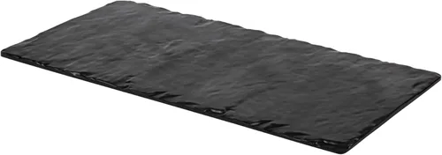Vista 2 de Restaurantware Voga - Platos de servir de 10 x 20 pulgadas, 4 tablas rectangulares de charcutería, imitan el aspecto de la melamina negra pizarra
